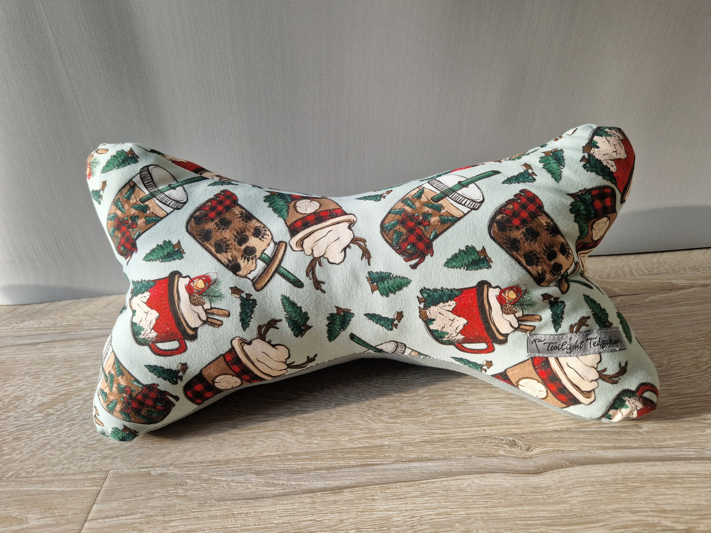 Leseknochen - Lesekissen -Nackenkissen - Buchstütze - christmas coffee