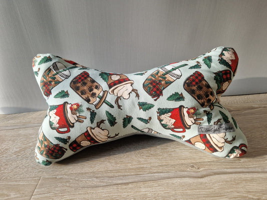 Leseknochen - Lesekissen -Nackenkissen - Buchstütze - christmas coffee