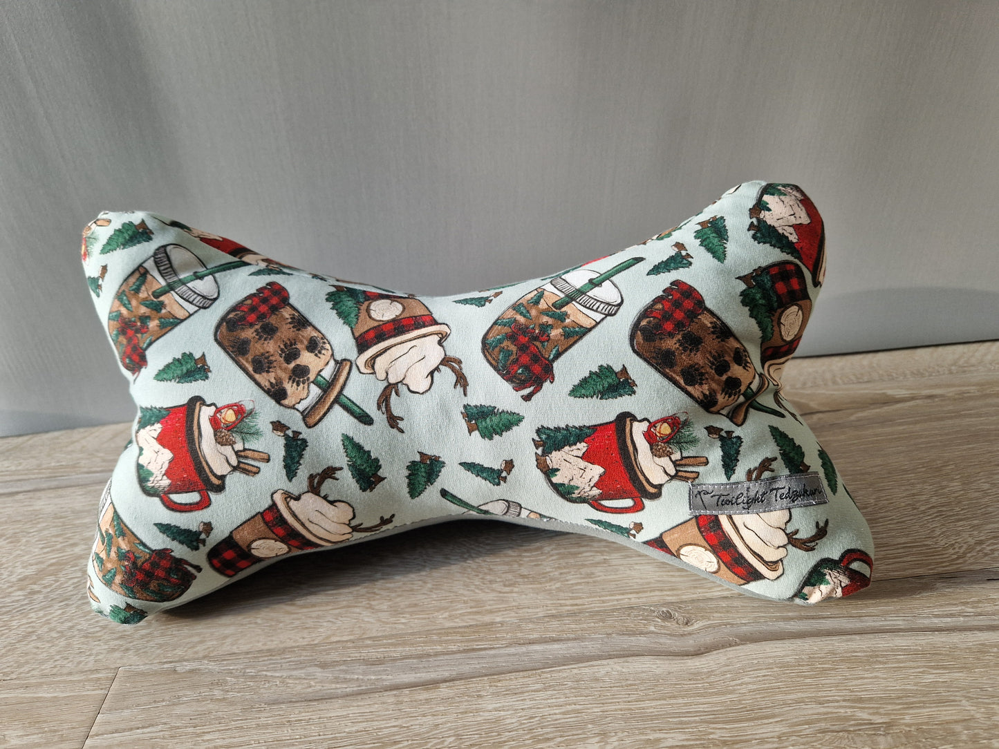 Leseknochen - Lesekissen -Nackenkissen - Buchstütze - christmas coffee